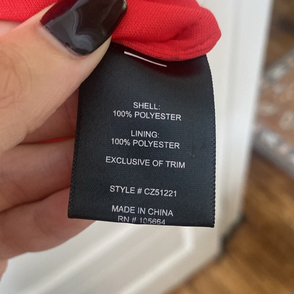 colleen lopez xs sheer red cold shoulder blouse - Picture 5 of 6